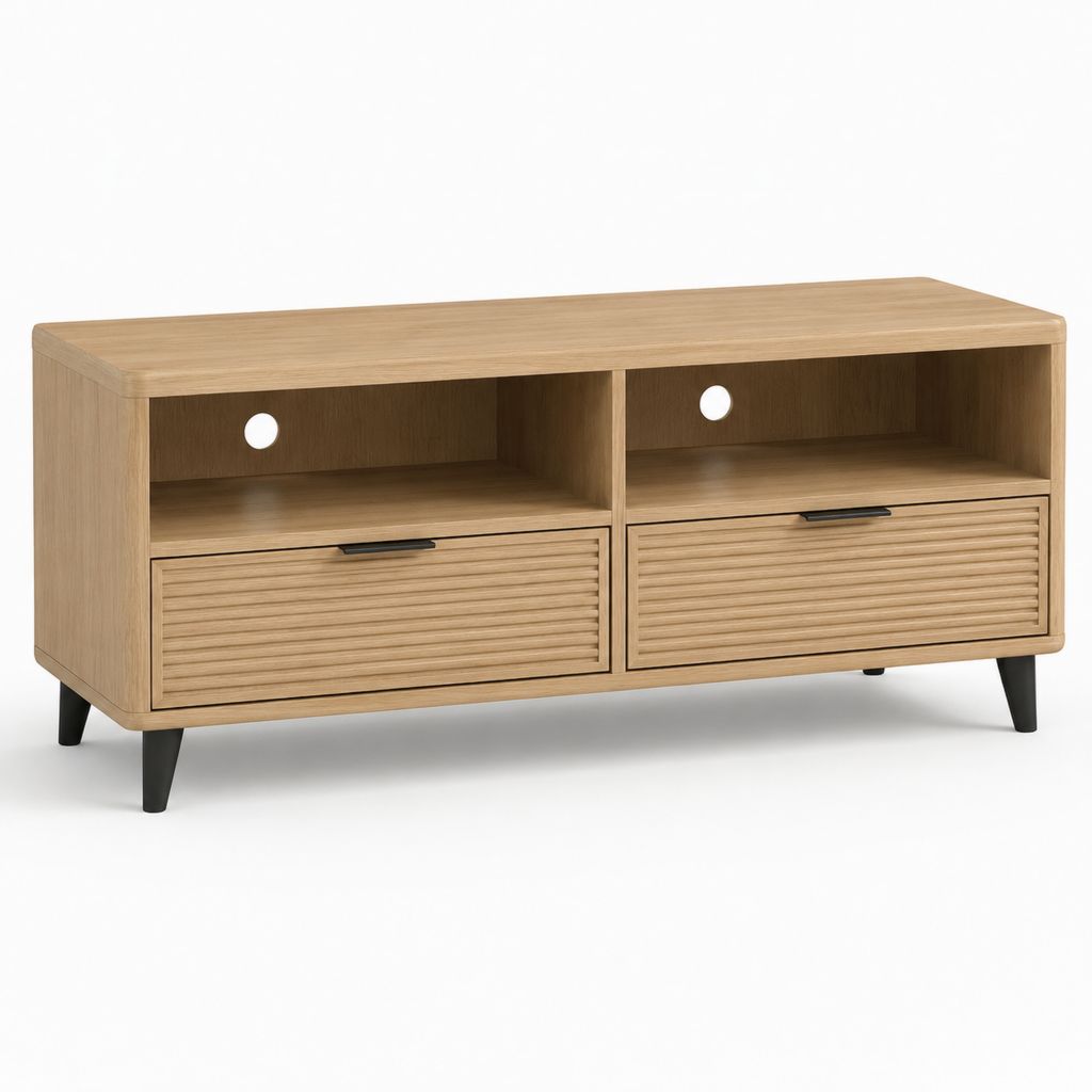 Mobile TV rettangolare rovere chiaro MDF impiallacciato 120 x 40 x 60 cm