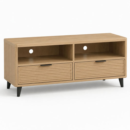 Mobile TV rettangolare rovere chiaro MDF impiallacciato 120 x 40 x 60 cm